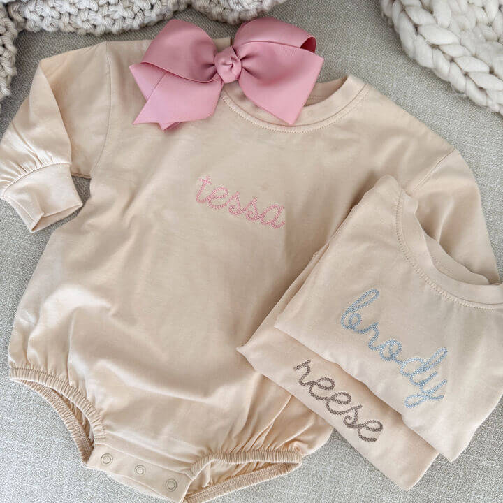 embroidered stitched rompers for babies 
