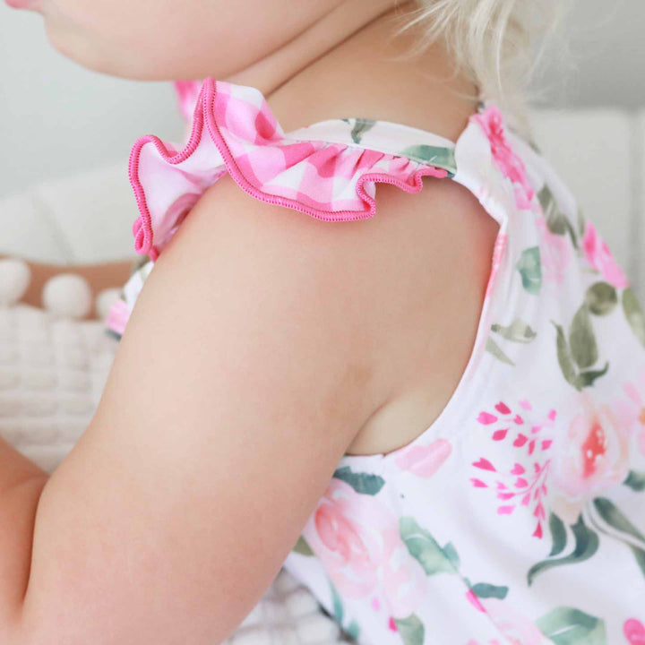 girls ruffle sleeve nightgown floral