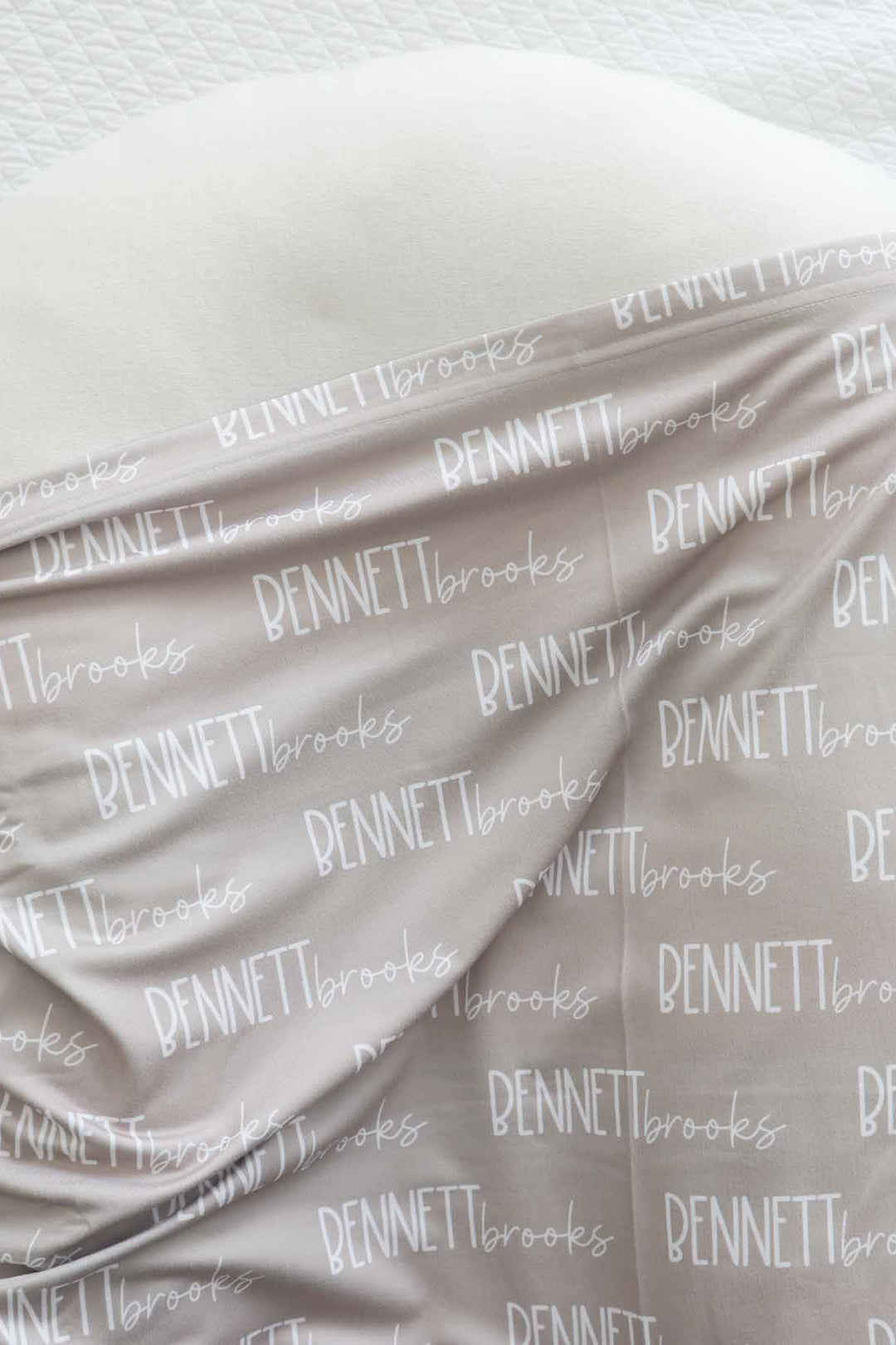 tan personalized swaddle blanket