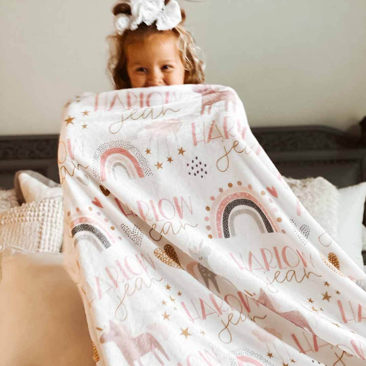 rainbow unicorn blanket for toddler 