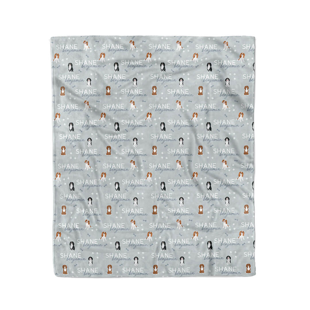 king charles personalized kids blanket blue 