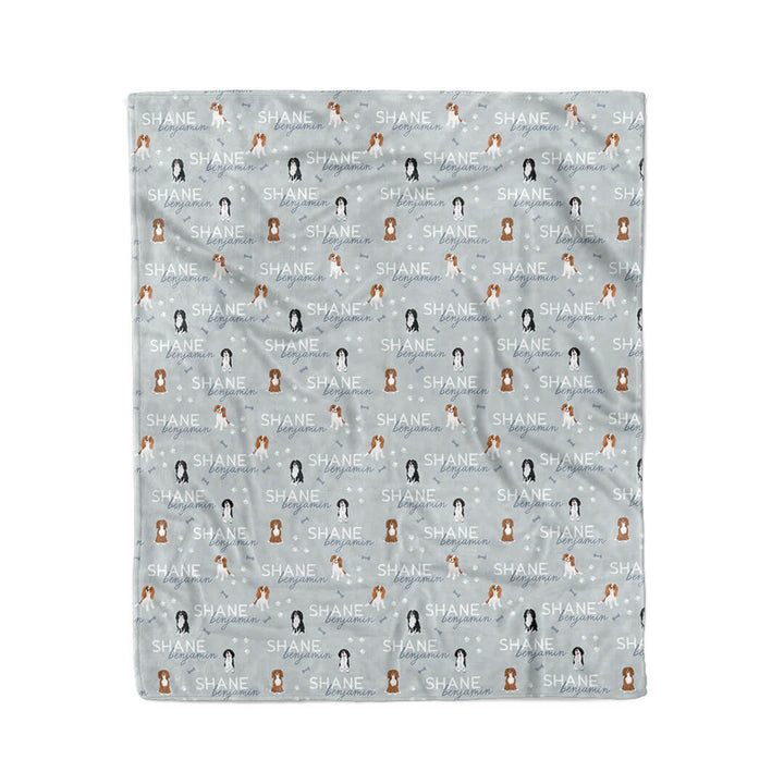 king charles personalized kids blanket blue 
