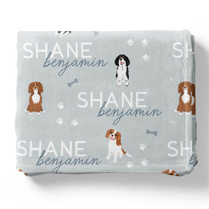 king charles personalized kids blanket blue 
