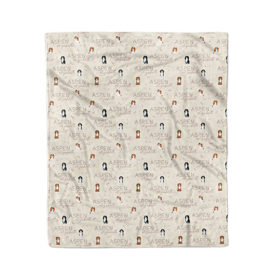 neutral personalized kids blanket king charles 