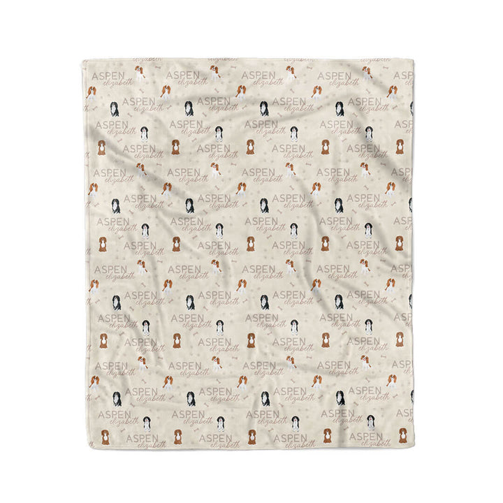 neutral personalized kids blanket king charles 