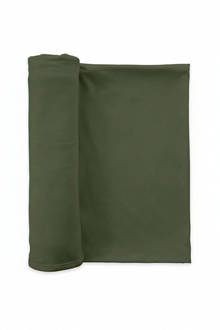 olive bamboo knit swaddle for babies