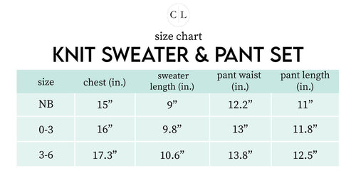 Sizing chart