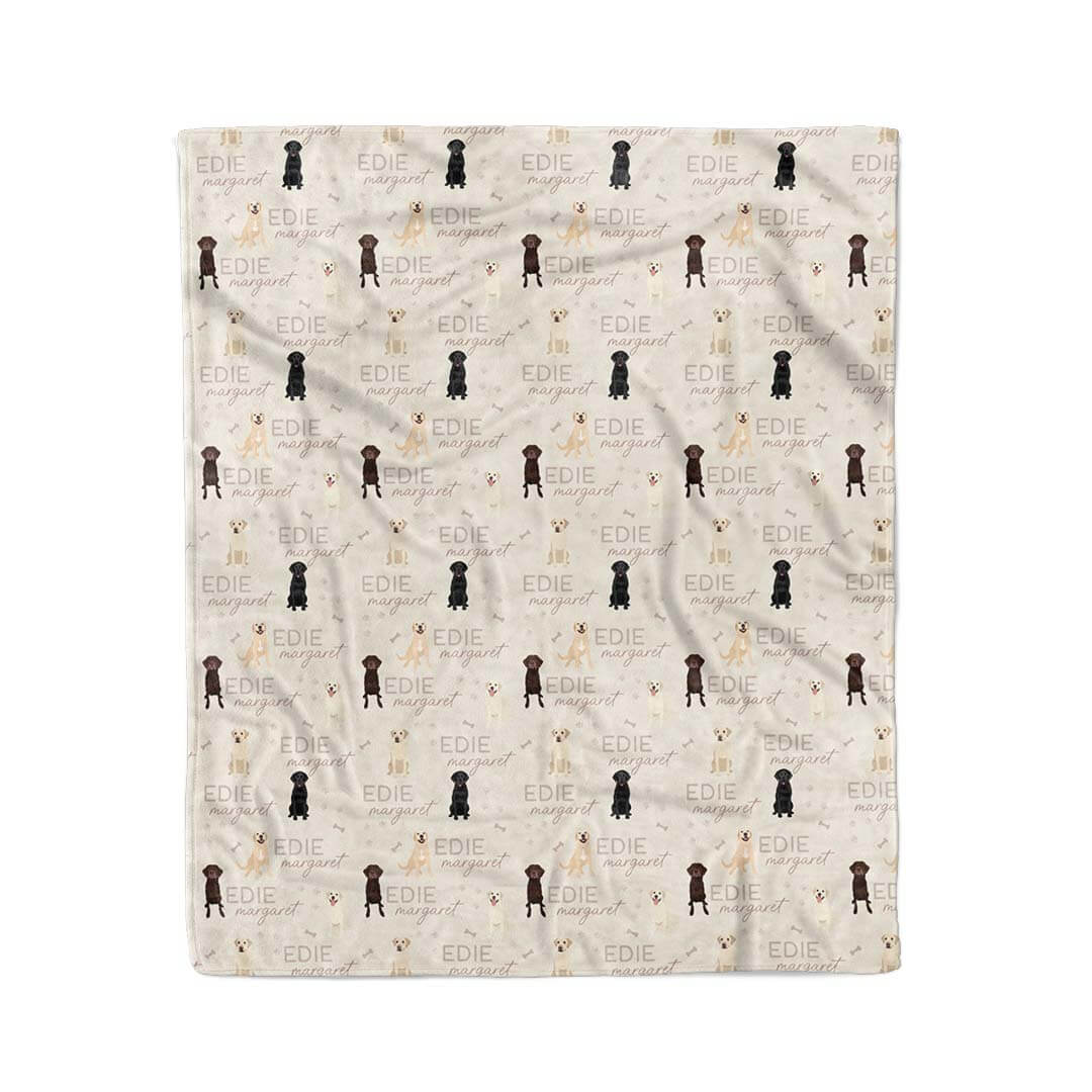 neutral personalized kids blanket tan 