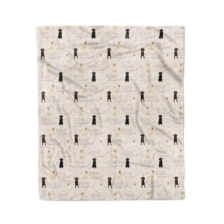 neutral personalized kids blanket tan 