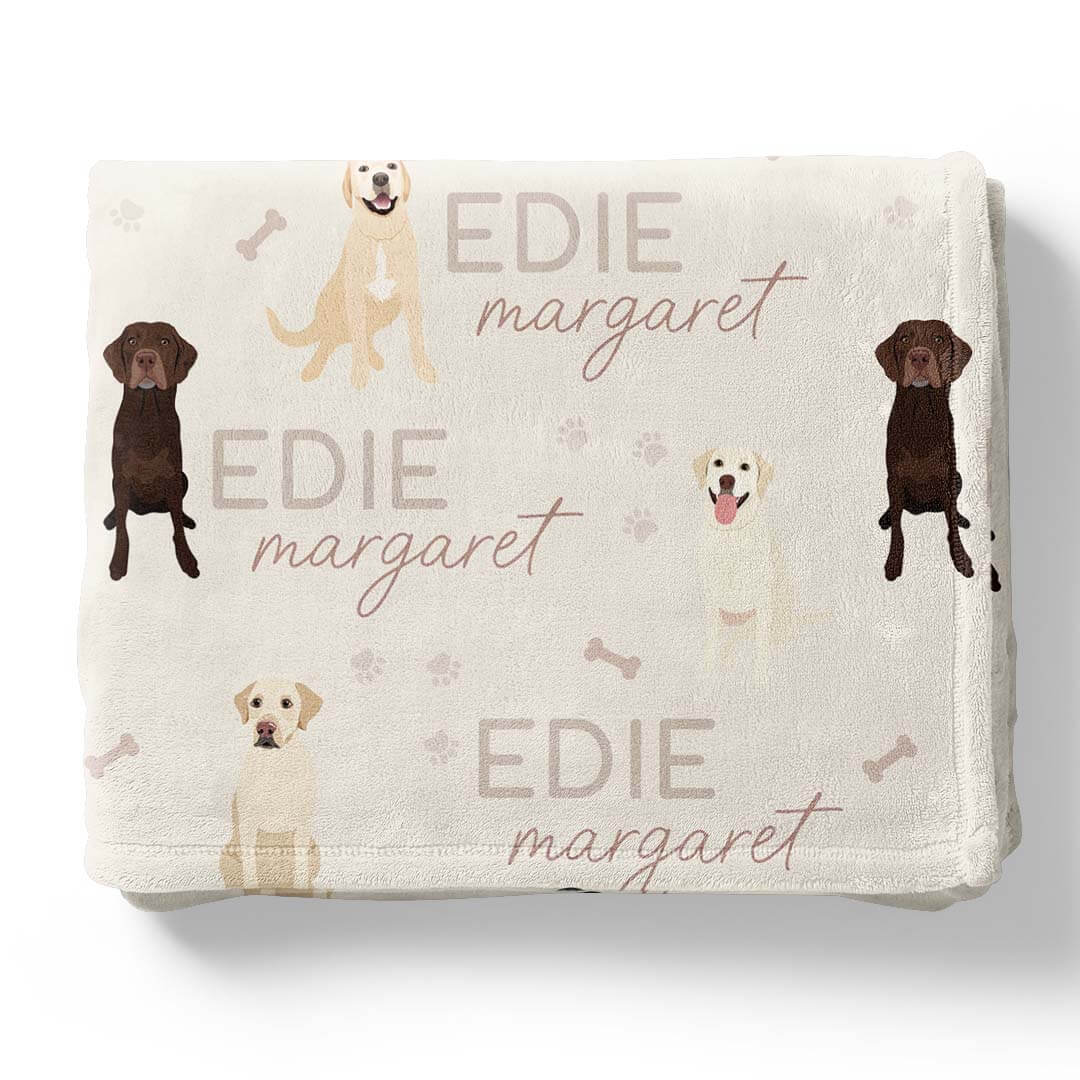 neutral personalized kids blanket tan 