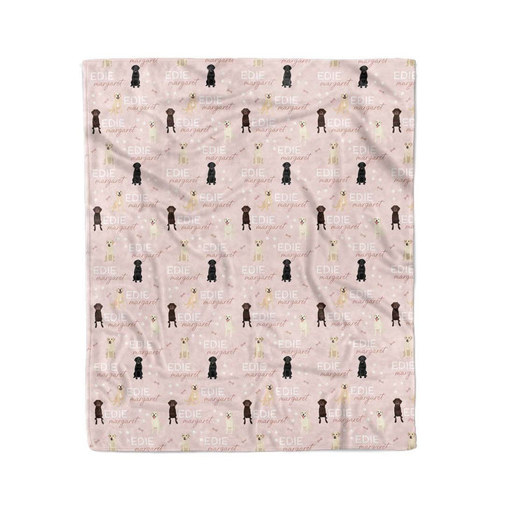 lab pink personalized kids blanket 