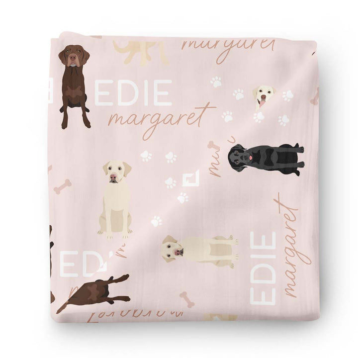 Personalized Baby Name Swaddle Blanket | Dog Breeds