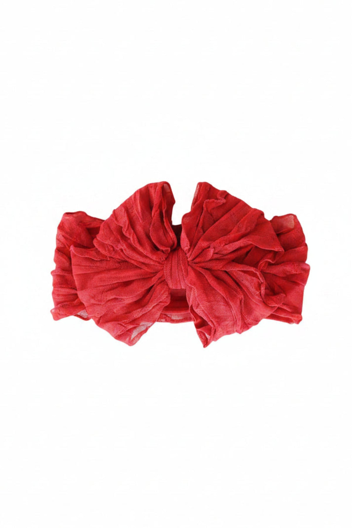 Christmas Ruffle Knit Headband | Candy Red