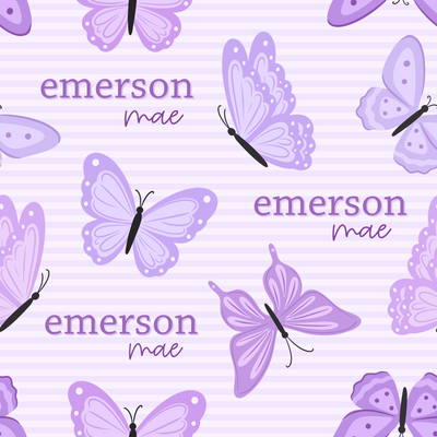 Personalized Kids' Blanket |  Lavender Wings
