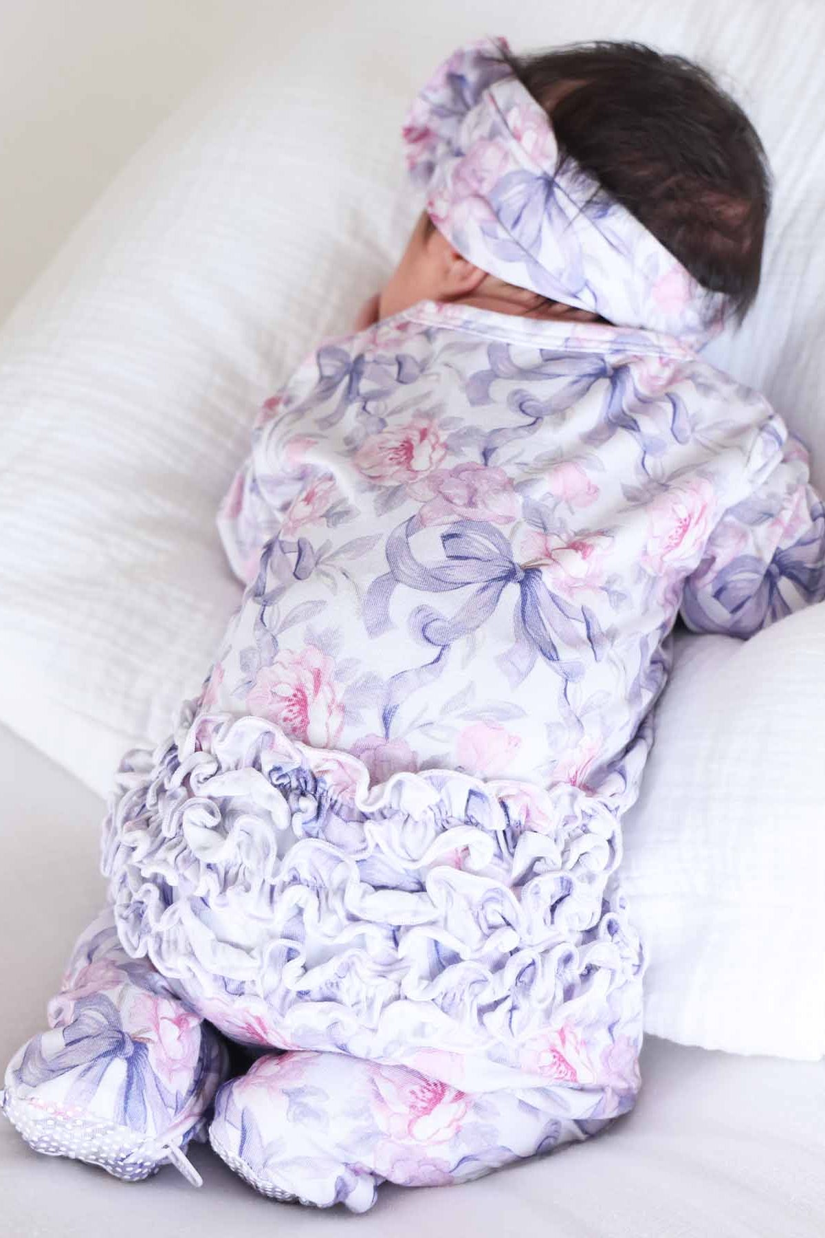 Leighton's Lavender Ruffle Zipper Footie
