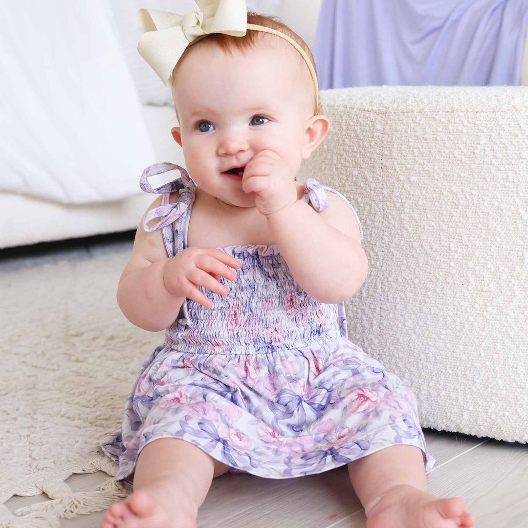 baby smocked bodysuit leighton's lavender casual dress bodysuit 