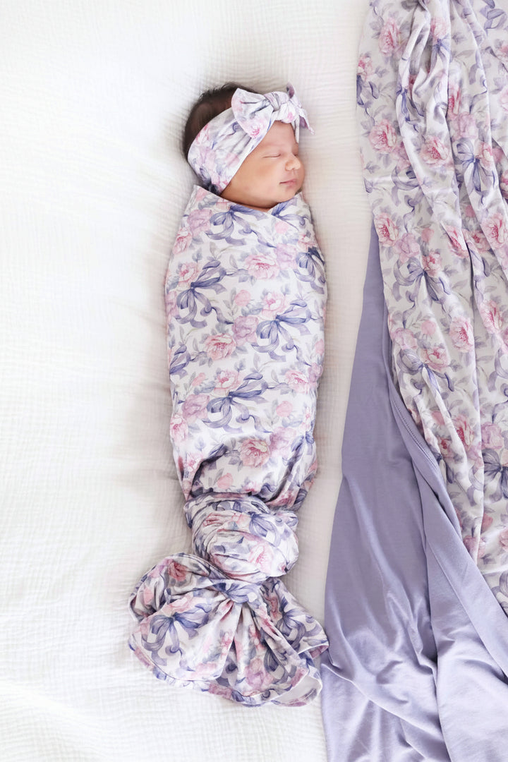 baby bow headwrap leighton's lavender