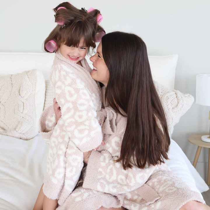 mommy and me matching leopard robes 
