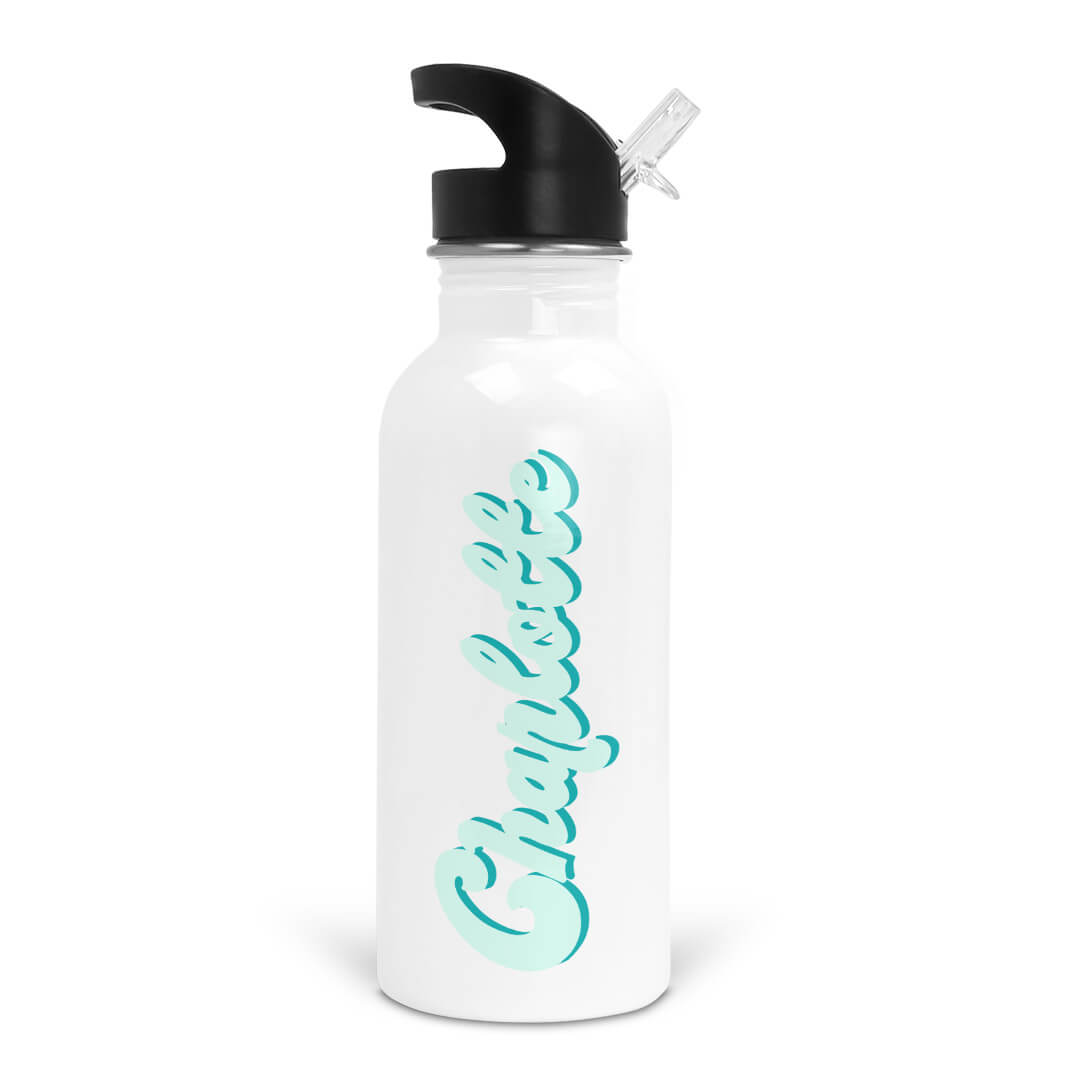 teal personalized kids water bottle 