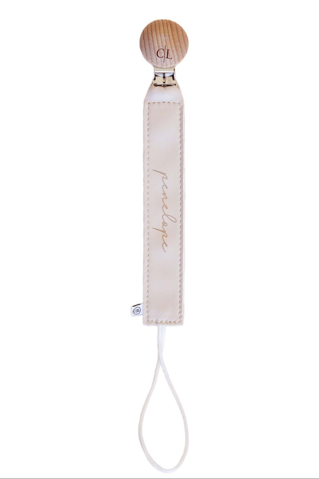 light tan pacifier clip 