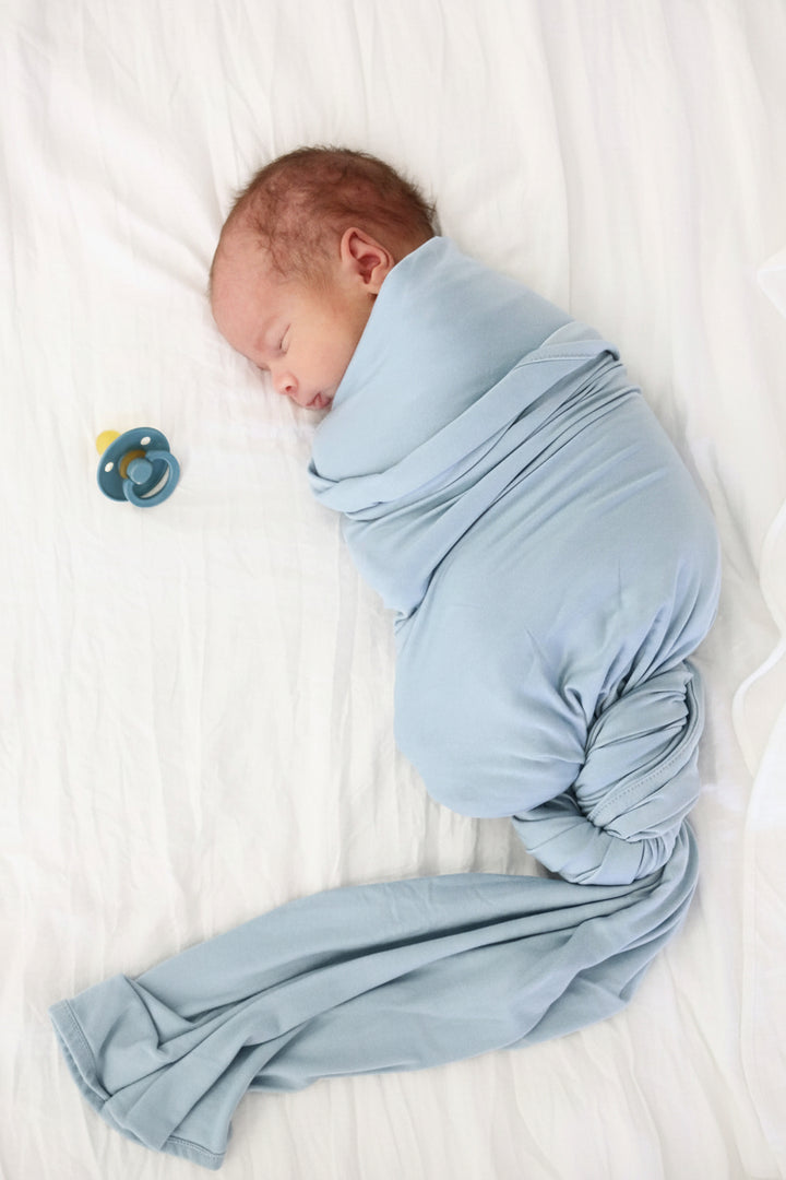 light blue newborn swaddle blanket 