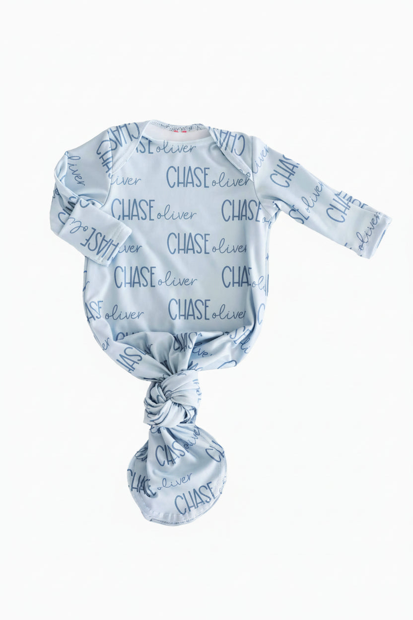 light dusty blue knot gown only 