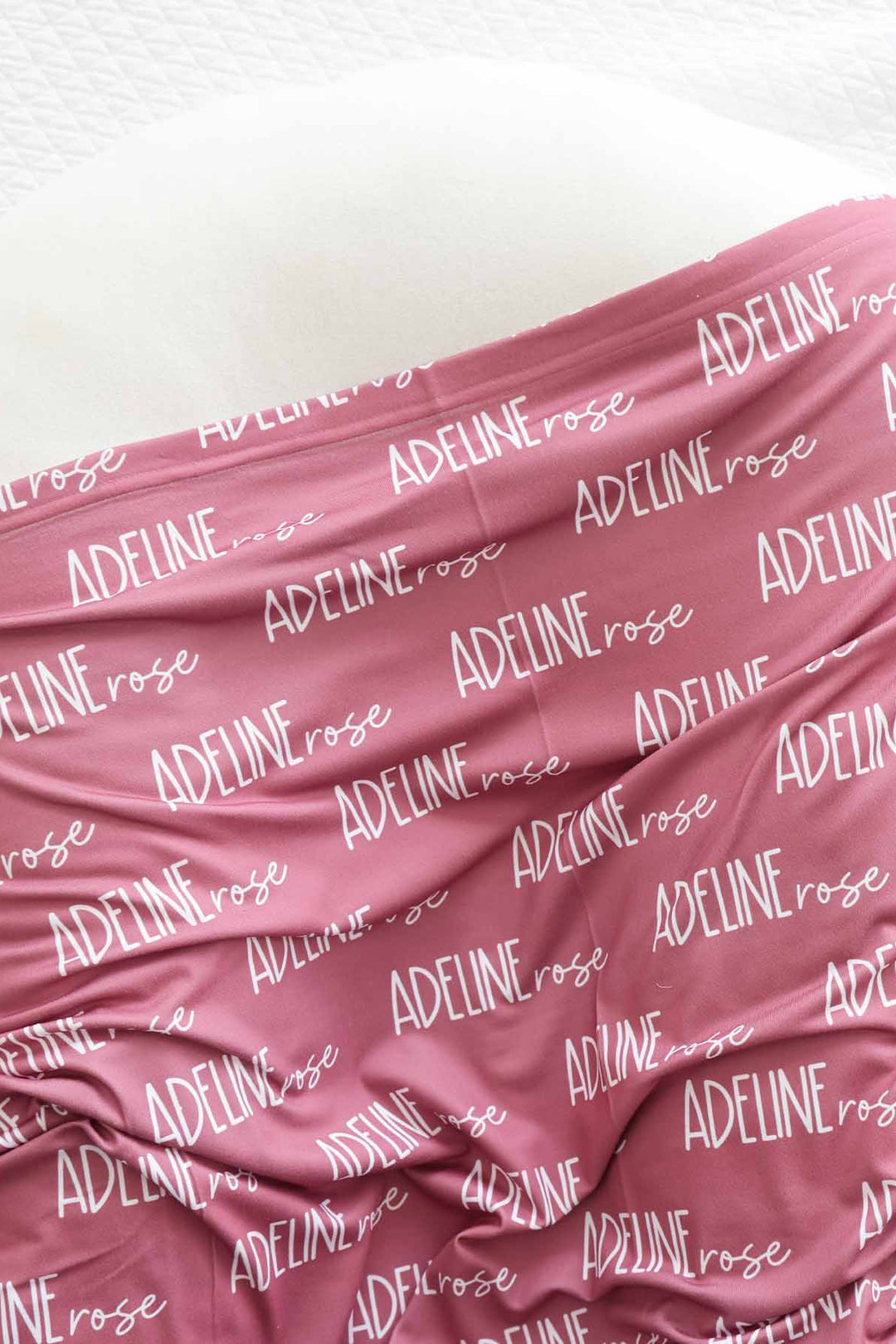 light dusty rose personalized swaddle blanket