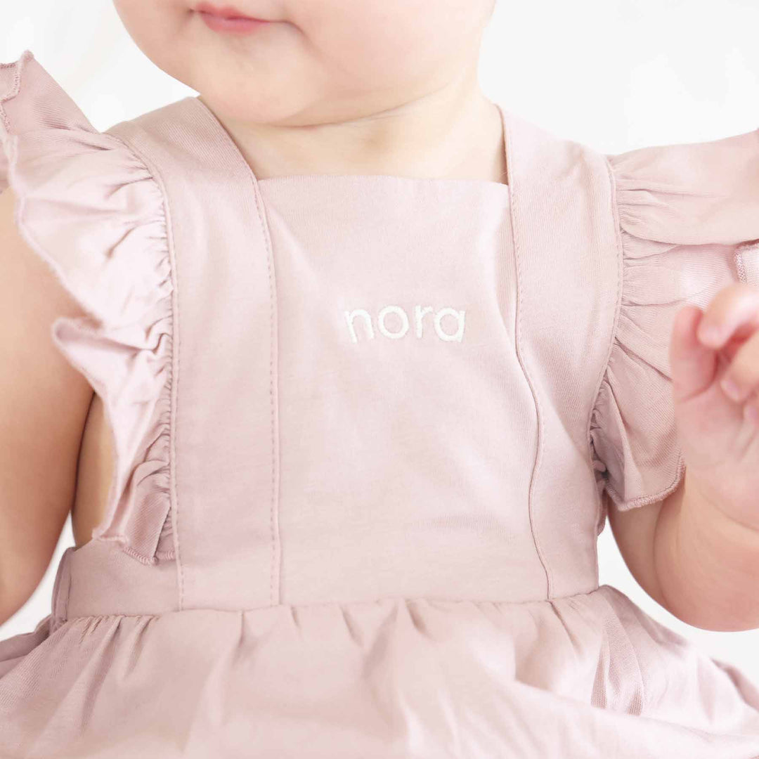 lilac embroidered romper for girls 
