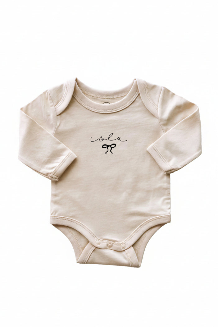 Personalized Long Sleeve Graphic Bodysuits | Natural