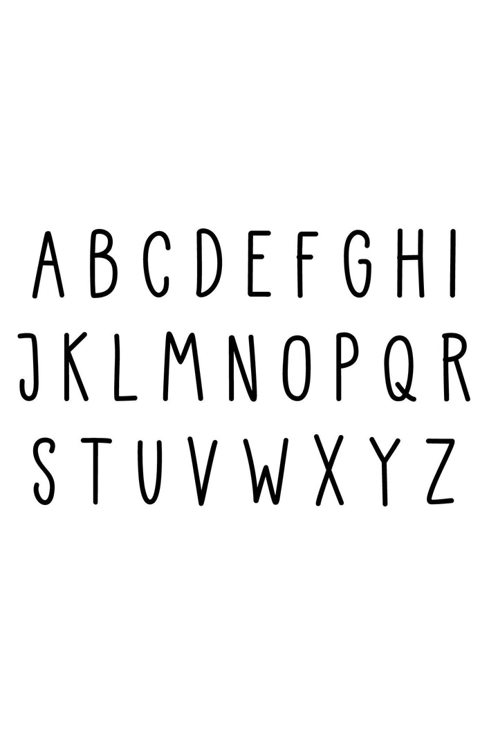little pea uppercase personalization font option for infant bodysuit