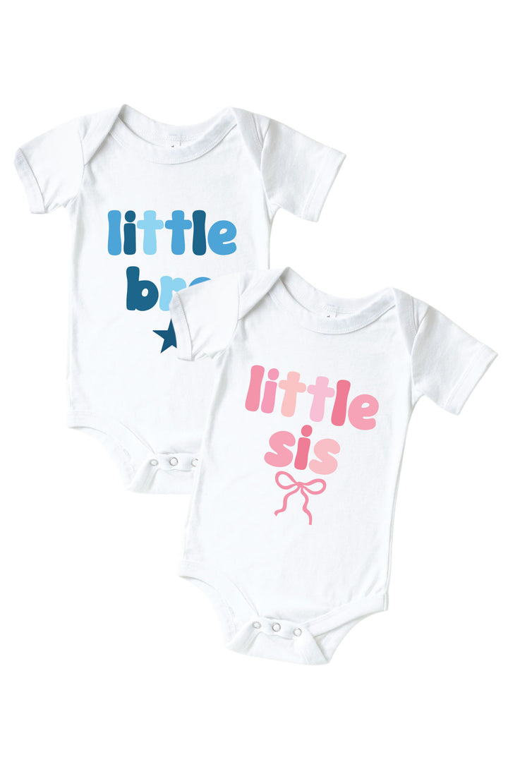 little bro and sis graphic bodysuits for babies 