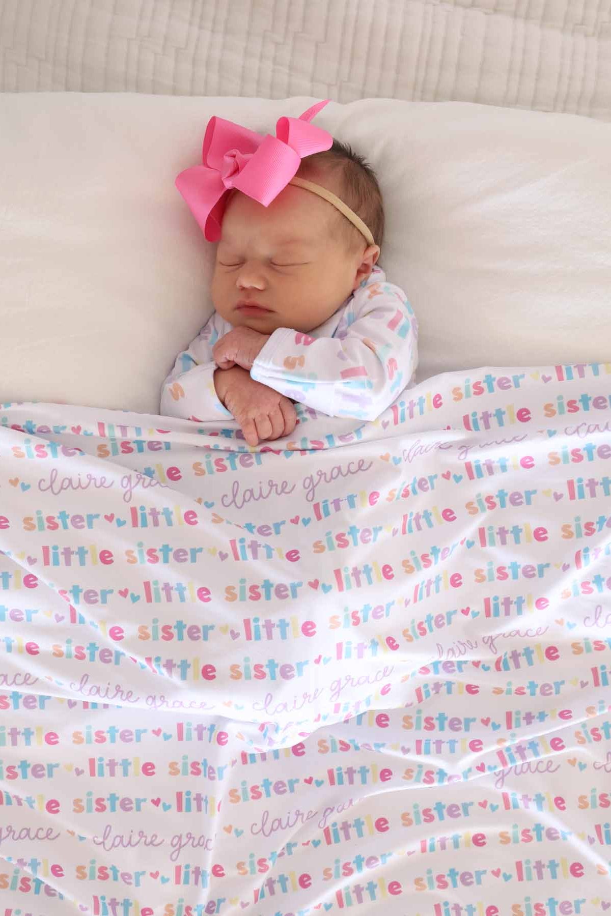 Personalized Swaddle Blanket | Little Sibling