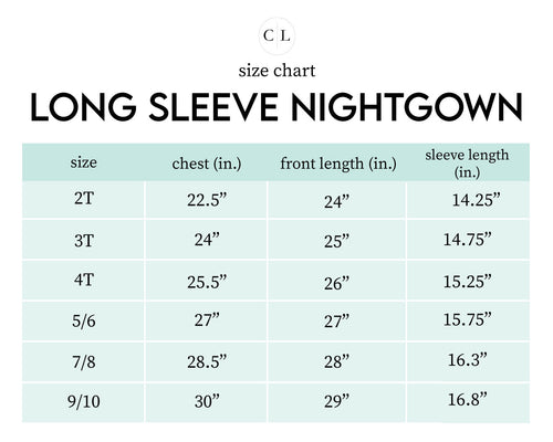 Sizing chart