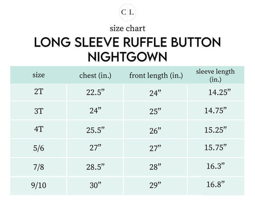 Sizing chart