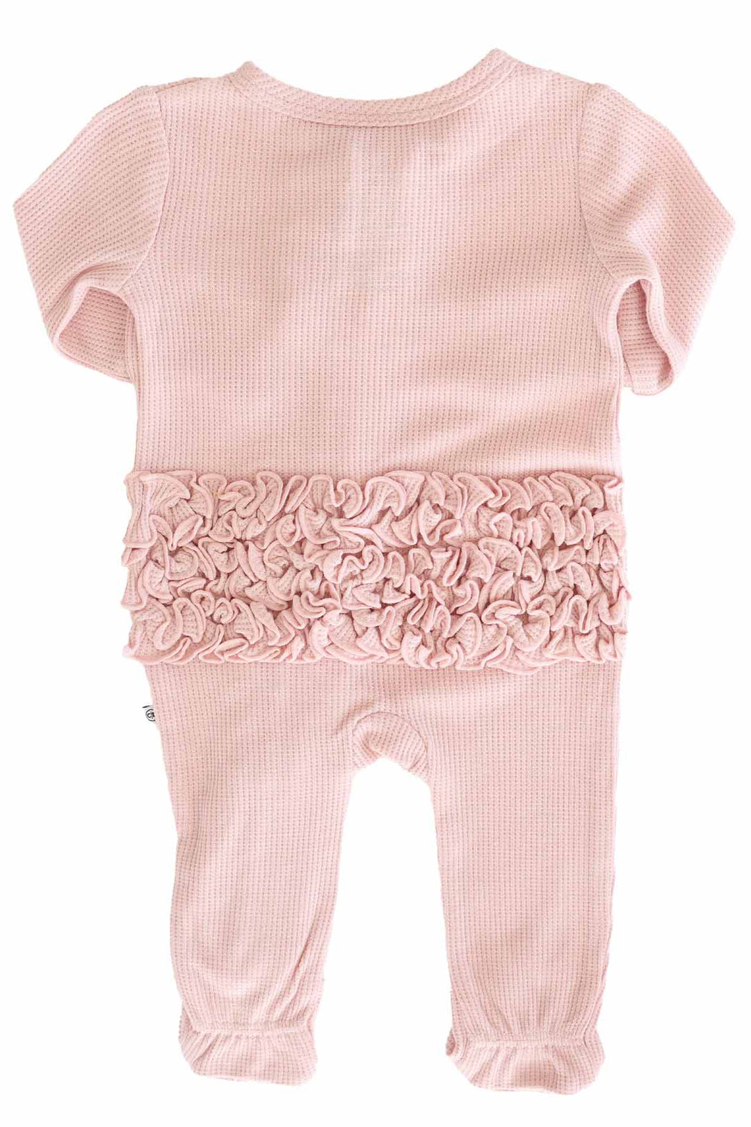 lotus ruffle bottom embroidered zipper footie for girls 