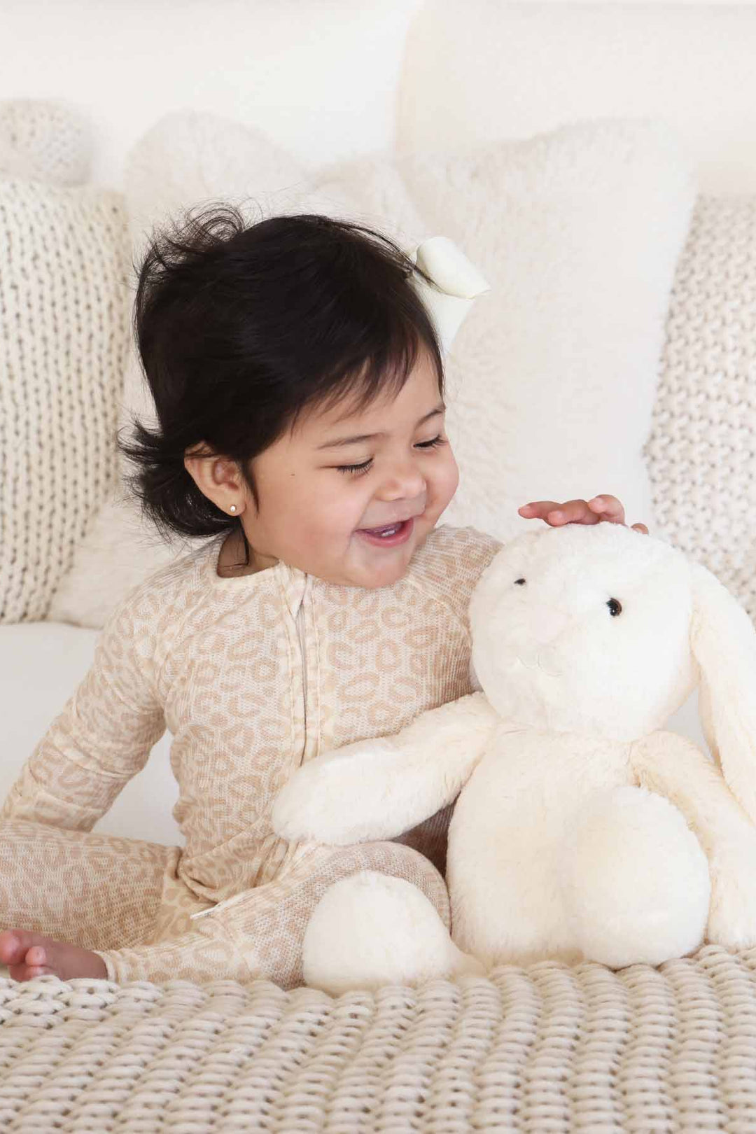 lovely leopard bamboo viscose zip romper pajama for baby and toddler girls neutral