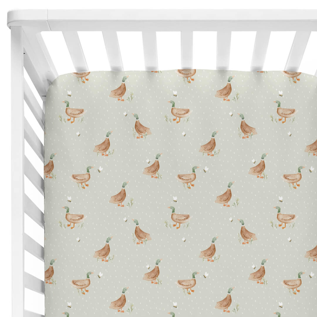 lucky ducky crib sheet 