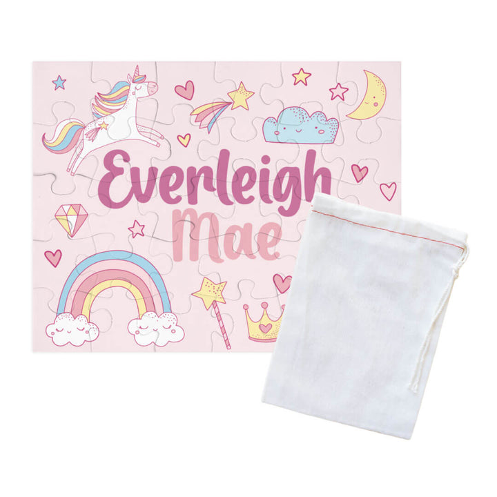 Kids Personalized 30 Piece Puzzle | Unicorn Dreams