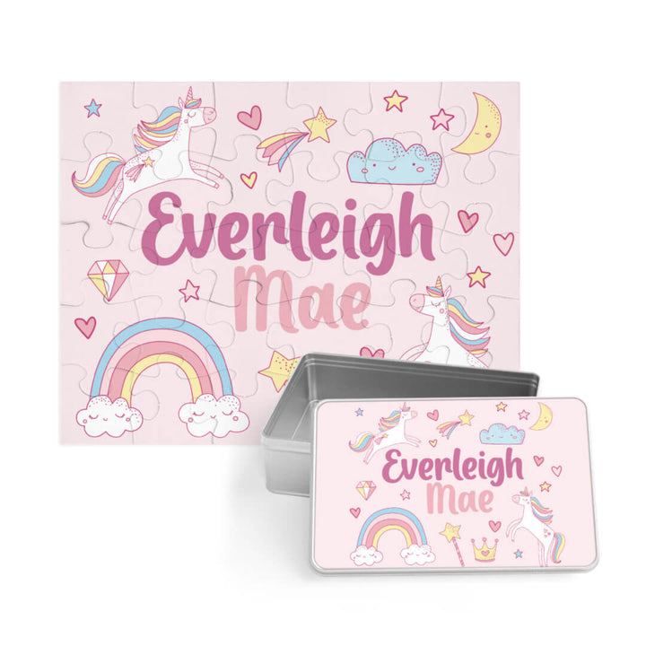 Kids Personalized 30 Piece Puzzle | Unicorn Dreams