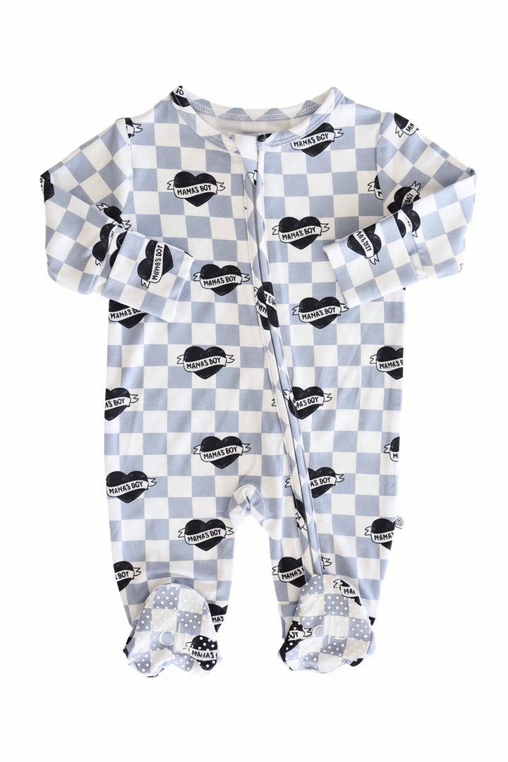 baby boy zipper footie mama's boy 