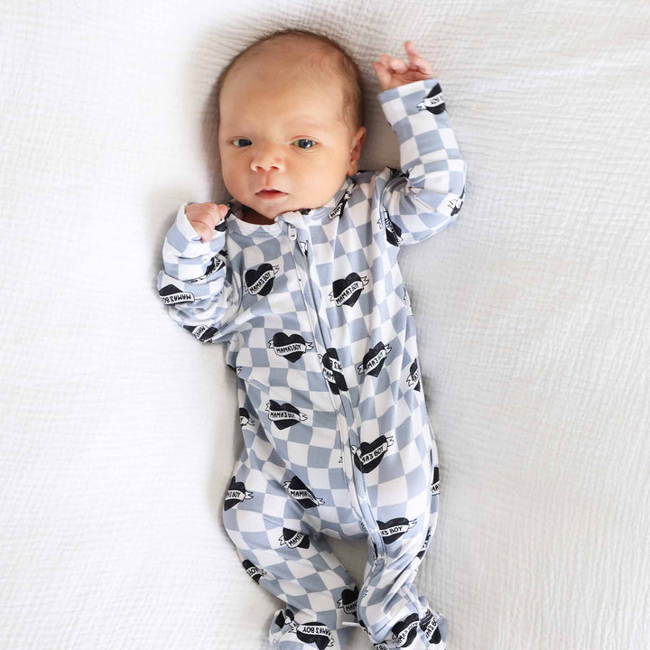 mama's boy zipper footie for babies mommy and me matching pajamas 