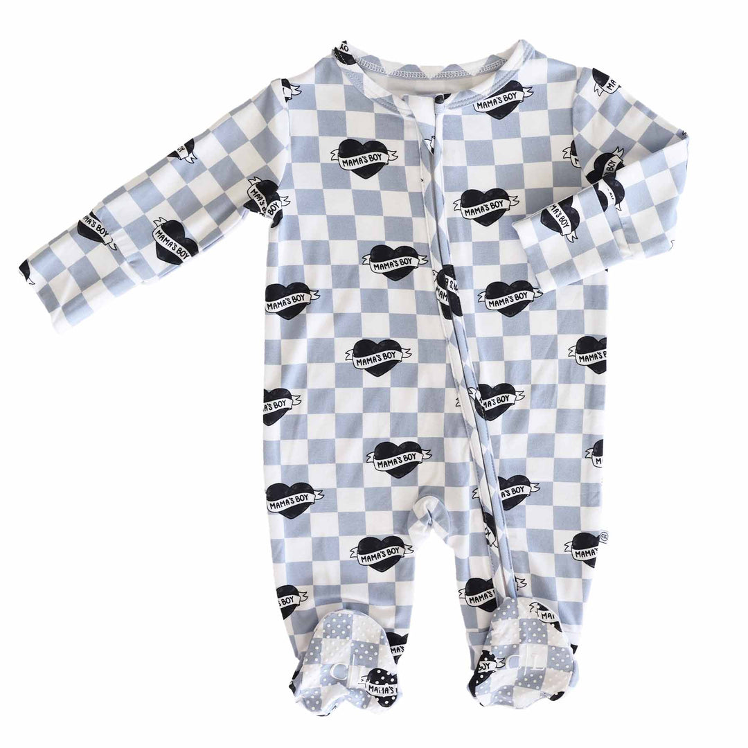 mama's boy zipper footie for babies mommy and son matching pajamas 