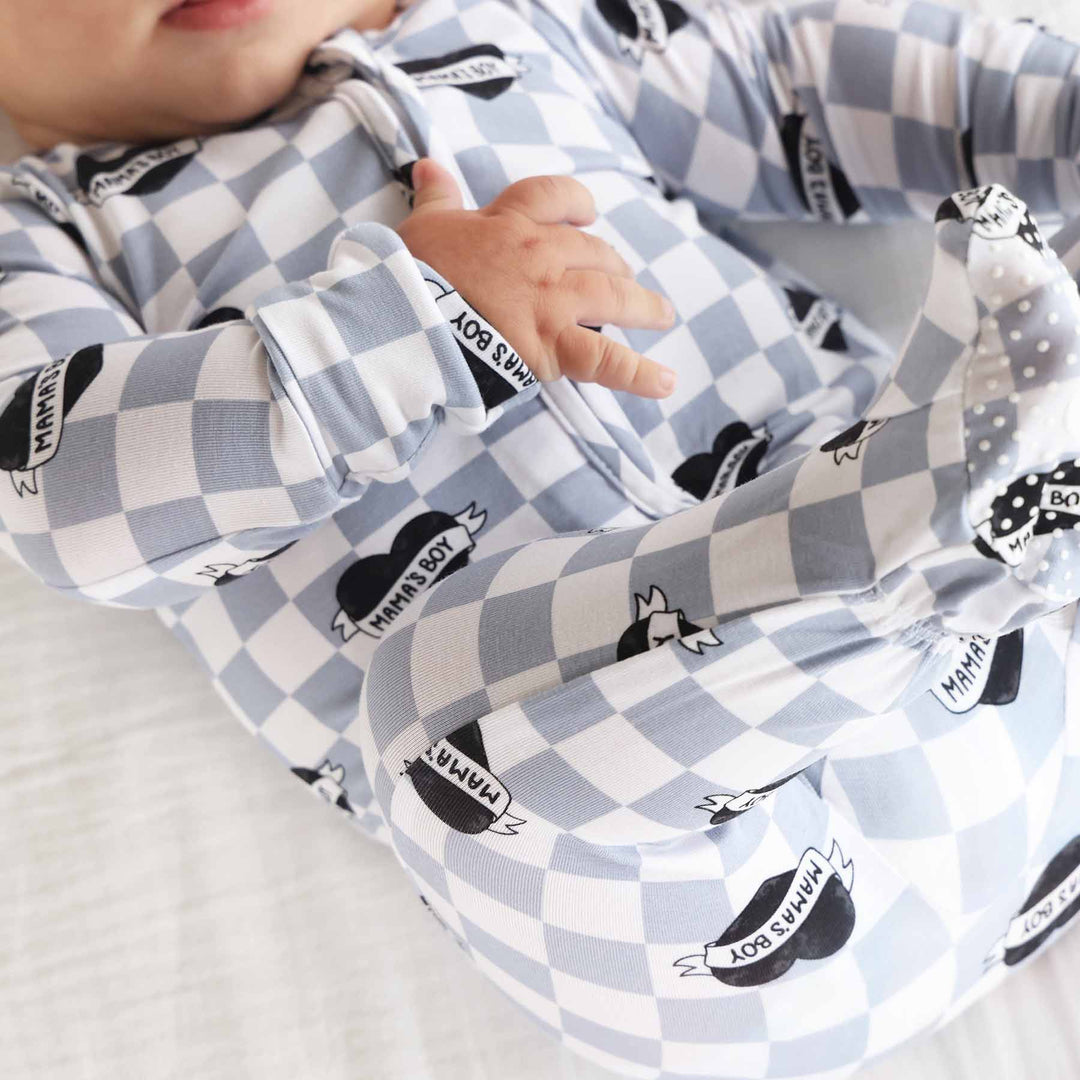 mama's boy baby footie bamboo viscose 