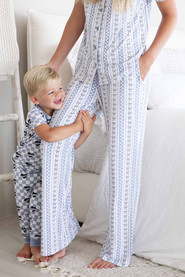 mom and son matching pajamas 