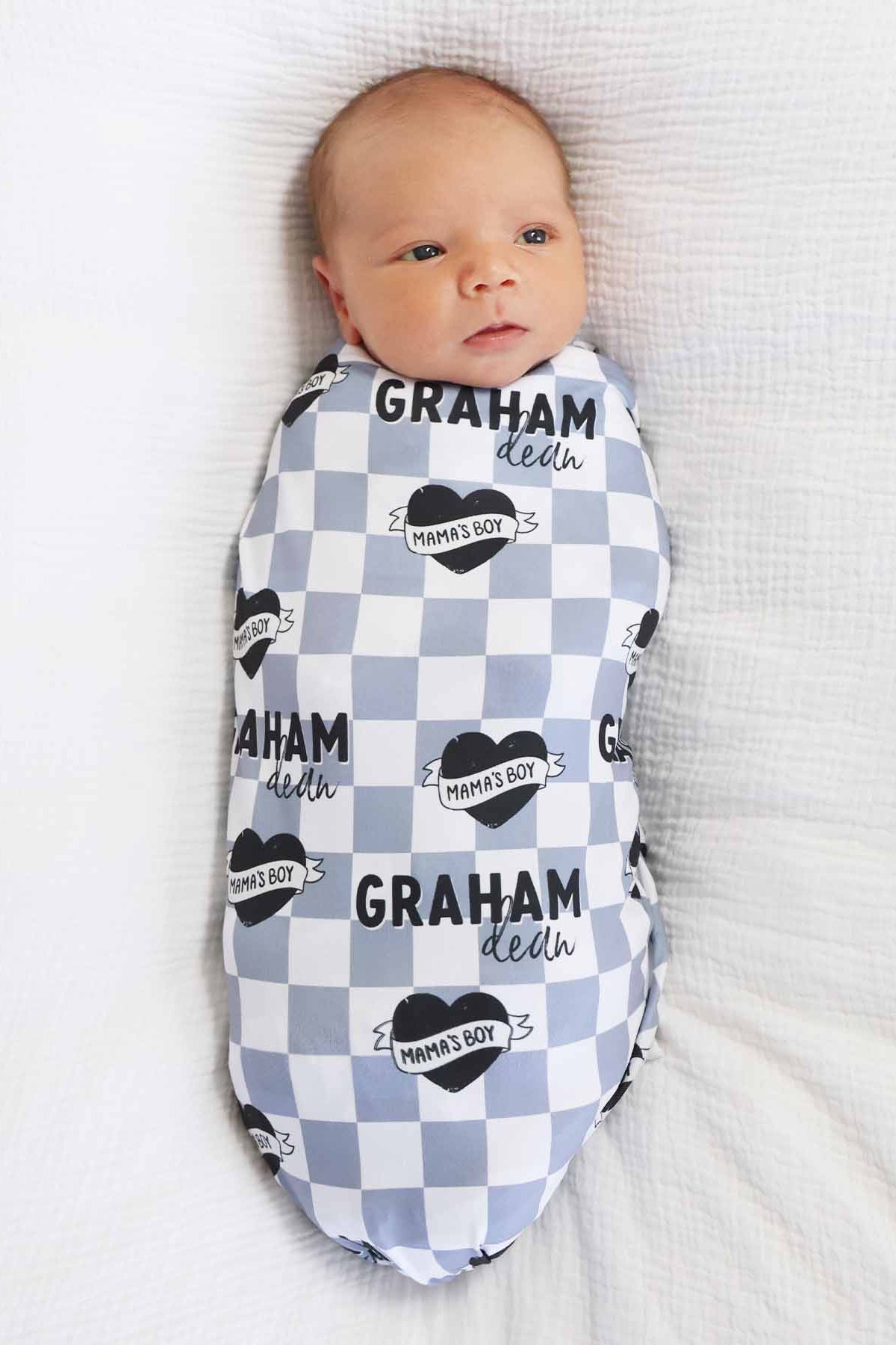 Mama's Boy Personalized Swaddle Blanket