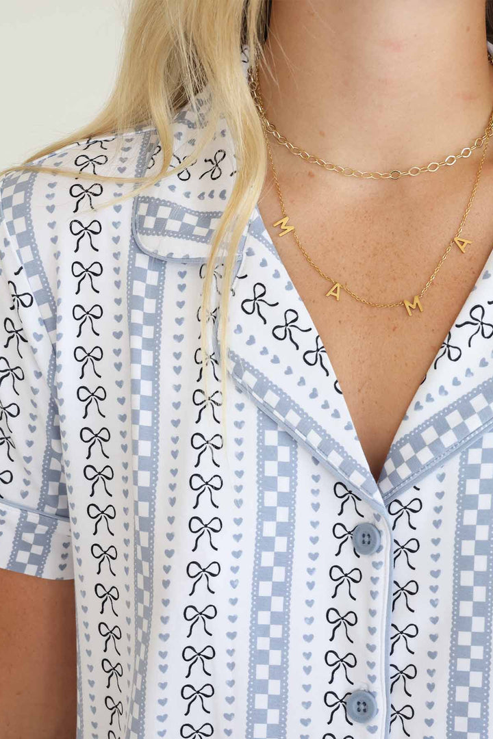 button up collar lounge set for women