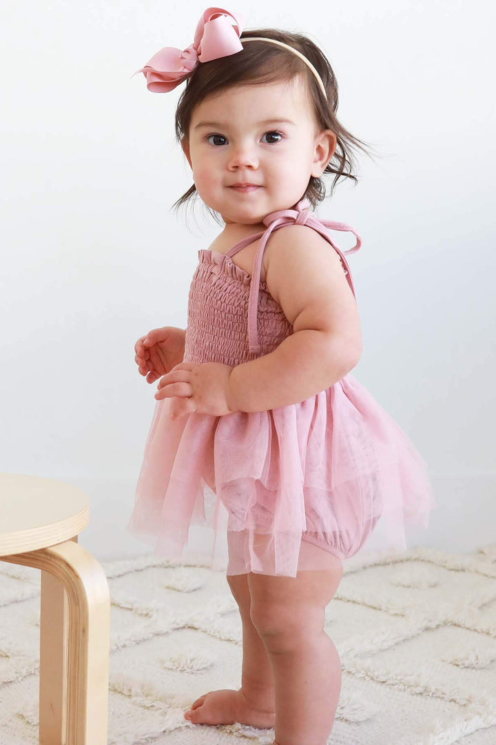 tutu bodysuit for babies mauve