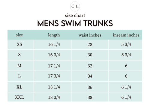 Sizing chart