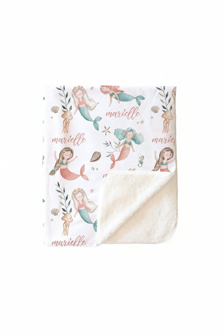 Mermaid Friends Personalized Toddler Blanket