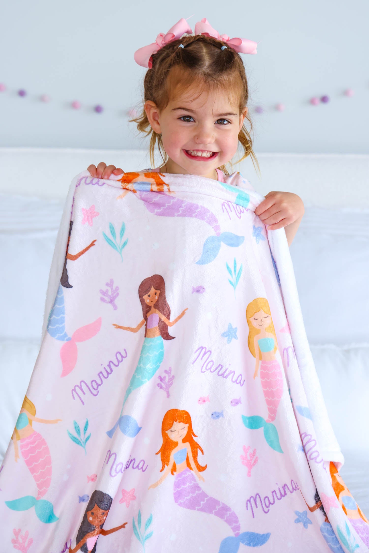 Personalized Kids Blanket | Let's Be Mermaids
